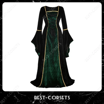 Medieval Rochie pentru Femei Adulte Victorian, Renaissance Rochie Pufos Mâneci Lungi Rochie de Epocă Costum de Halloween Cosplay