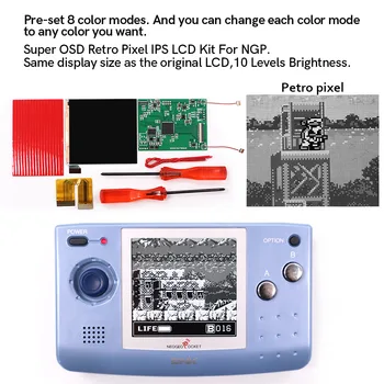 Super OSD Versiune Ecran Mare LCD Backlight Pentru NGP LCD Pentru SNK Neo Geo Pocket Negru/Alb Consolă de jocuri