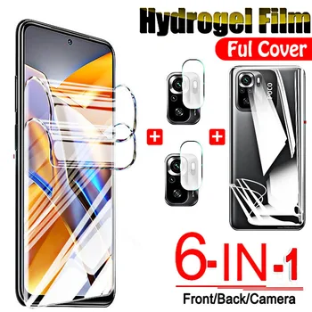 6-în-1 Fata Spate Hidrogel Film pentru Xiaomi Poco X4 Pro F3 M3 GT m5-urile sunt Ecran de Protecție Pocco Poko M4 5g F4 Lentilă aparat de Fotografiat Nu de Sticla