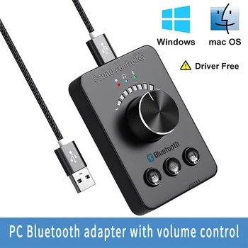 USB Buton de Control al Volumului OneClick Mut cu Adaptor Bluetooth & Transmițător pentru PC Speaker Audio USB buton de Volum pentru Win7/8/10