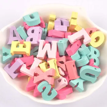 50Pcs Multicolor Scrisoare/alfabet din Lemn Margele Spacer Pentru DIY Bijuterii Colier Handmade Bratara Farmece Accesorii pentru Casa