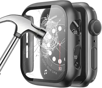 Sticla+Capac Pentru Apple Watch caz 45mm 41mm 44mm 40mm 42mm 38mm iWatch Dotari Ecran Protector Apple a uita-te la seria 3 SE 6 7 8