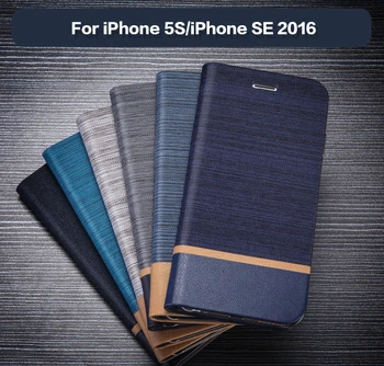 PU Portofel din Piele de Caz Pentru iPhone 5S Afaceri Telefon Caz Pentru iPhone SE 2016 Cartea Caz Silicon Moale Capacul din Spate