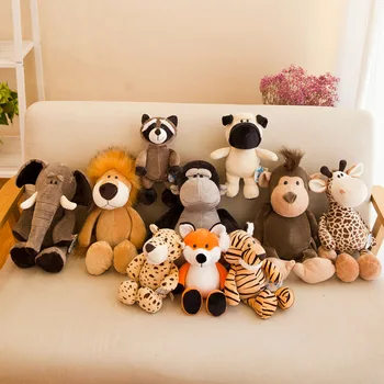 35cm Super Drăguț de Pluș Jucarii pentru Copii de Dormit Pereche Animale Jungla Păpuși Elefant, Câine, Tigru, Vulpe, Leu, Girafa, Maimuță Raton