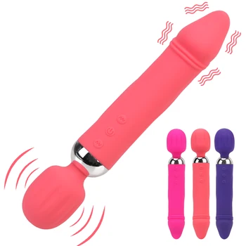 USB de Încărcare 12 Modul Masturbării Feminine de Dublu Vibrator AV Stick Vibratoare Jucarii Sexuale pentru Femei pentru Orgasm Stimulator punctul G Penis artificial