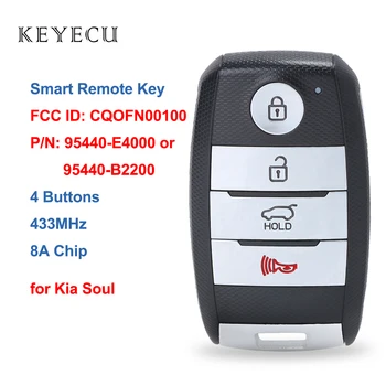 Keyecu 95440-E4000, 95440-B2200 Inteligent de la Distanță Telecomanda 4 Butoane 433MHz 8A Chip pentru Kia Soul 2014 2015 2016 2017 2018 CQOFN0010