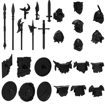 Set Medieval Suliță Casca, Armura Cavalerilor Roma Războinic Arme Sabie Scut Amprenta MOC Blocuri Jucarii
