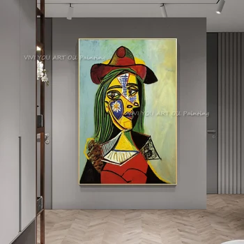 Celebrul Picasso Pictura in Ulei 100% Handmade, Arta de Perete Panza Vopsea Decor Acasă Portret de Picasso desen pentru Camera de zi Dormitor