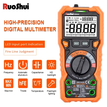 RuoShui 890F Multimetru Digital NCV 6000 Conta Ture RMS Metru Live Profesional Rezistenta la Tensiune Frecvență Temperatura Tester