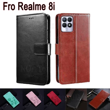 Realme8 am Acoperire din Piele Pentru Realme 8i Caz Telefon Coajă de Protecție de Carte Pentru Realme RMX3151 8 am Flip Wallet Stand Cazuri Coque
