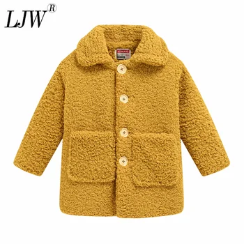 Copii fete Toamna haina 2022new lână externe stil mijlociu și lung îngroșat haina de tweed mare pentru copii 3-12 ani