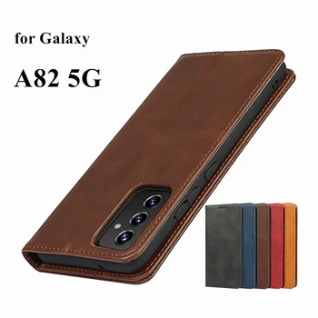 Piele caz pentru Samsung Galaxy Cuantice 2 /A82 5G caz Flip cartelei Toc atracție Magnetică Cover Portofel Caz de Protecție