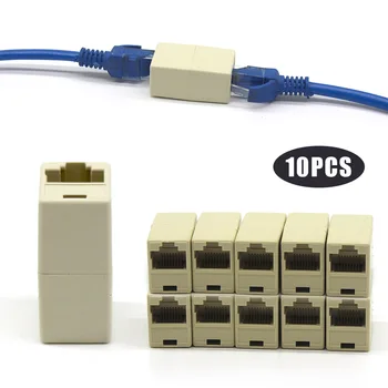 10buc Rețea Ethernet Dual Capul Drept Cablu Lan Joiner Cuplaj RJ45 Extender Conectați Cablul de Rețea la Conectorul