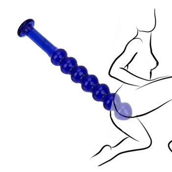 IKOKY Masaj de Prostata Butt Plug Vibrator de Sticlă Pyrex 7 Margele Penis Fals Anal Plug Bile de Cristal Jucarii Sexuale pentru Femei Barbati