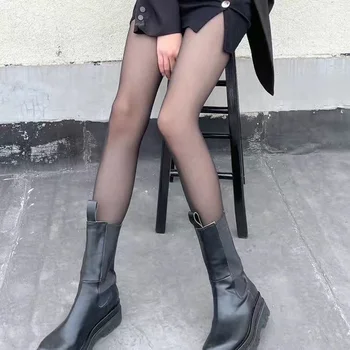 Sexy Ciorapi Femei De Mătase Neagră Ultra Subțire Transparent Iubesc Puncte Erotic Arc Chilot Bretele Dresuri Ciorapi Corpului Feminin