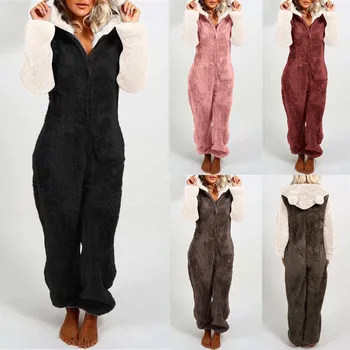 plus Dimensiunea îmbrăcăminte de noapte pentru Femei Onesies Lână Pijamale Taie Pisica Ureche Hanorace Salopeta de Iarna Îngroșa Body Sleevpwear General Jachete