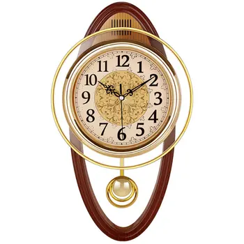 3d Swing Ceas Mare Pendul Ceasuri de Perete Lux Vintage Shabby Chic Tăcut Ceas Mecanism Reloj De Pared de Aur Ceas de Perete