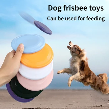 2022 animale de Companie OZN Jucării Câine de Alimentare cu Apă Castron de Discuri care Zboară Trainning Interactive Musca Rezistent la Jucarie Catelus de Cauciuc Aduce Disc Zburător