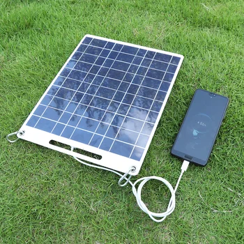 30W Panou Solar 5V Polisiliciu Dual USB Flexibil Portabil în aer liber Celule Solare Auto pentru Nava de Camping Drumetii de Călătorie