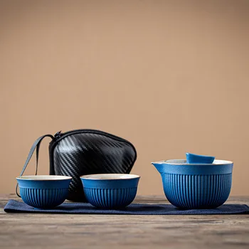 Portabil de Călătorie Set de Ceai din Ceramica Ceainic Ceainic Quik Ghivece-O oală și două cupe Teaware Chinez Bea TeapotsTea Cupa