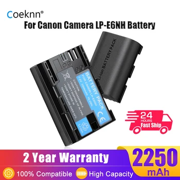 Coeknn 2250mAh LP-E6NH Baterie Pentru Canon EOS R5 R6 90D 60D 70D 80D 5D II 5D III 5D IV 5Ds 6D 6D II 7D 7D Mark II Camere LP-E6N