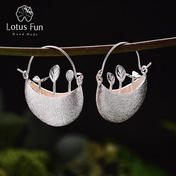 Lotus Distractiv Real Argint 925 Naturale Creative Handmade Bijuterii Fine Mica Mea Grădină Legăna Cercei pentru Femei Brincos