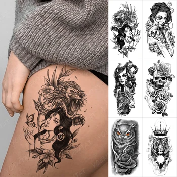 Impermeabil Tatuaj Temporar Autocolant Anime Fata Cool Flash Tatuaj Rău Vrăjitoare Vechi De Școală Body Art Brațul Fals Tatuaj Bărbați Femei