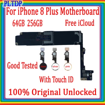 100% Testat Original Deblocat icloud Curat Pentru iphone 8 Plus Placa de baza 64GB/256GB Cu/Fara Touch ID logica bord Suport actualizare