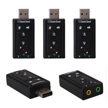 1-5pcs de 3,5 mm pentru Căști Microfon Adaptor Audio 7.1 USB Extern placa de Sunet Virtual 3D Stereo Audio placa de Sunet pentru PC Desktop