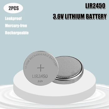 2pc 3.6 V LIR2450 Baterii Reîncărcabile 120mAh de 500 de Ori Monedă cu Litiu Celule Baterie Buton Înlocuit CR2450 de Înaltă Calitate Noi