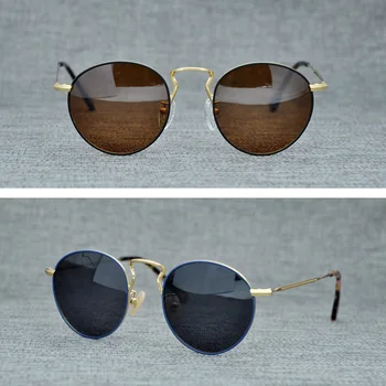 Retro Rotund Titan Bărbați ochelari de Soare Polarizat Vinatge Protecție UV400 Ochelari de Soare pentru Femei Ochelari prescrisi Oculos De Grau