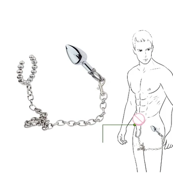 Penis inel Și Dop de Fund de Metal Anal Plug Jucarii Sexuale pentru Bărbați din Oțel Inoxidabil Prostata Masaj Penis Targă Falus Și Analsex Jucarii