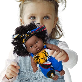 Copii Papusa African American Doll Negru Realist Fata Papusa African American De Viață Cum Ar Fi Papusa Nou-Născutului Baby Dolls