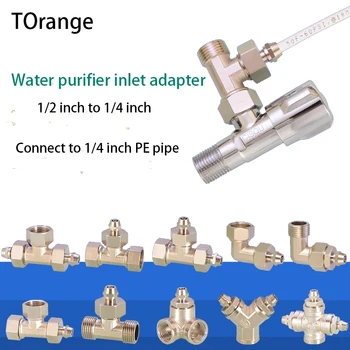 Purificator de apa conector de uz casnic 1/2IN 1/4IN PE teava tee directe cot directă a băut apă de la robinet mașină de cupru accesorii