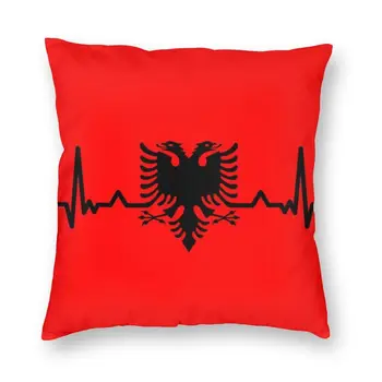 Bataile inimii Albania Flag Pernele de Acoperire 40x40cm Acasă Decorative albanez Vultur Shqiponja Arunca Perna Pentru Camera de zi față-Verso