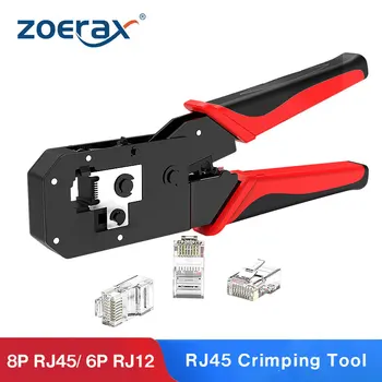 ZoeRax RJ45 Sertizare Instrument All-in-one de Rețea Ethernet LAN Cable Stripper Cutter Crimper Instrument pentru 8P/RJ-45 & 6P/RJ-12, RJ-11