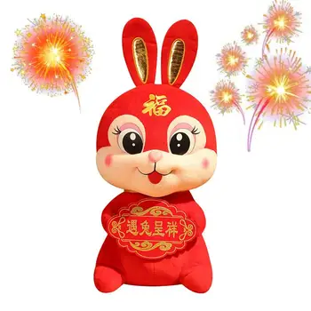 Iepure De Pluș Lunar Chinezesc Bunny Figurine Festivalul De Primăvară Petrecere De Anul Nou Decoratiuni Acasă Huggable Pernă Jucarie Cadou