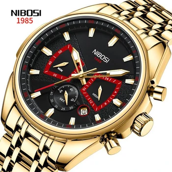 NIBOSI Mens Ceasuri de Top de Brand de Lux Cronograf Ceas de Aur pentru Bărbați 2022 Impermeabil de sex Masculin Ceasuri de Aur Inoxidabil Relogio Masculino