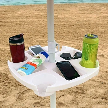 Umbrelă de plajă Masă Tava Gustare Cana de Apa Titularul Sticla de Băutură Titularul Terasă pentru Plajă Piscină Snack Compartimente