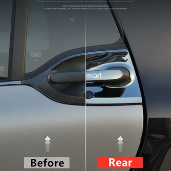 Styling auto din Oțel Inoxidabil Exterior Usa Castron Și Mâner de Protecție Autocolant Pentru Mercedes nou smart 453 fortwo modelare accesorii