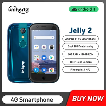Cel mai mic telefon Mobil Unihertz 2 Android Jelly 10 Helio P60 Octa Core 6GB, 128GB 4G LTE Smartphone Dual Sim OTG, NFC Mobil