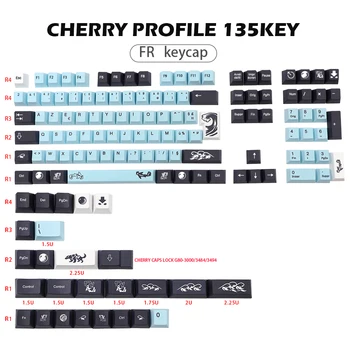 Vopsea Subtitrat Mizu Keycap FR ISO Layout PBT Franța Taste Pentru MX Comuta Tastatură Mecanică de Gaming Cherry Profil Cheie capac 135 Chei