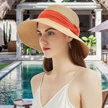 Giolshon 2022 Femei De Moda Pălărie De Paie Primăvara Și Vara Noi Pălărie Plajă În Aer Liber Protecție Solară Anti-Ultraviolete Pliabil Palarie De Soare