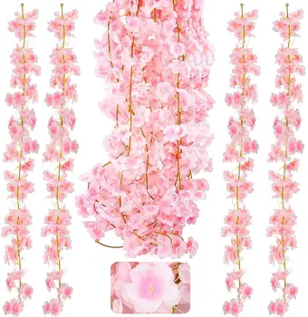 2 BUC 144 1,8 M Artificiale Flori de Cires Floare de Viță de vie Ghirlanda Fals Plante Agățat de Perete Flori de Nunta Decor de Cameră Acasă de Crăciun