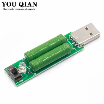 Port USB Mini Descărcare de gestiune Rezistor de Sarcină Digital Tensiune de Curent Metru Tester 2A 1A Cu Comutator 1A Led-ul Verde 2A Led Roșu