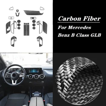 Fibra de Carbon Interior Consola centrala Rama Decor Acoperi Autocolante potrivit Pentru Mercedes Benz B Class GLB W247 2020 Accesorii Auto