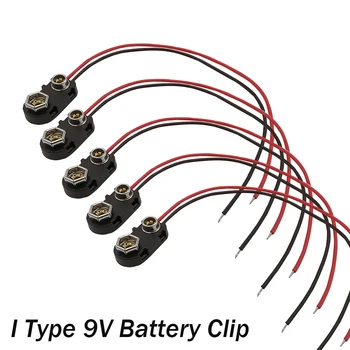 5Pcs/mult mi-Tip Baterie 9V Snap Cablu Conector Baterie de 9 Volti Clip Catarama Titularul conductorului de Lungime 15CM