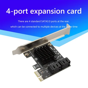 PCIe la 4 Porturi SATA 3 III 3.0 6 Gbps SSD Adaptor PCI-e PCI Express x1 Controler de Bord de Expansiune Suport pentru Card x4 x6 x8 x16