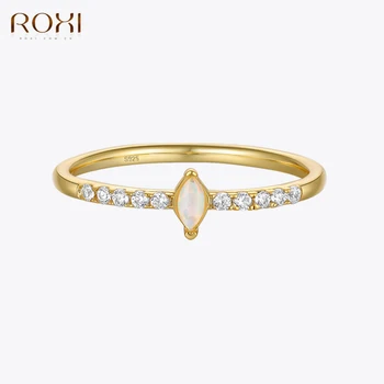 ROXI Elegant Cristale Opal Aur de 18K Inele de Culoare pentru Femei Argint 925 Inel de Nunta Bijuterii Anillos кольца