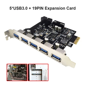 PCI-E USB 3.0 4-Pin 5 Port PCI Express Card de Expansiune Adaptor SATA pentru Desktop PC PCI Express Extender Modulul de Bord